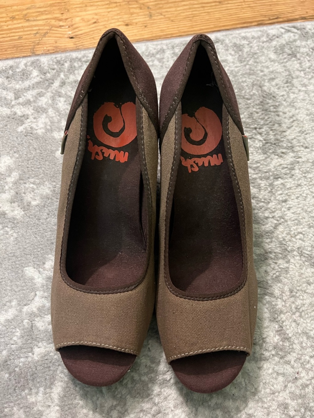Teva Mush Promenade Open Toe Wedges Two Tone Brown 9.5 - Picture 3 of 9